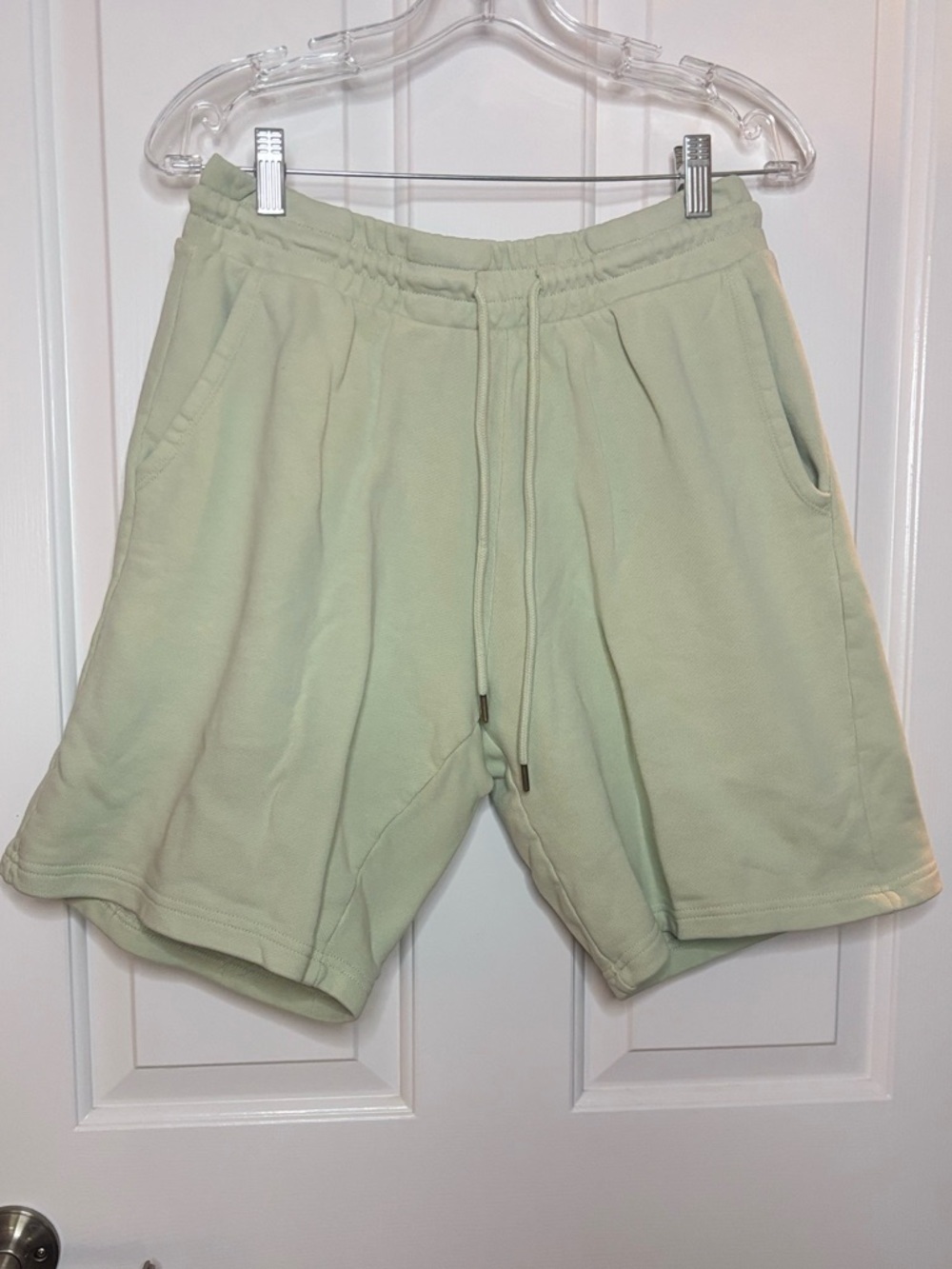 H&M Men's Light Green Drawstring Sweat/Lounge Shorts Sz Large